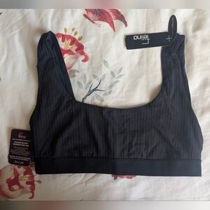 Felina Black Ribbed Bralette